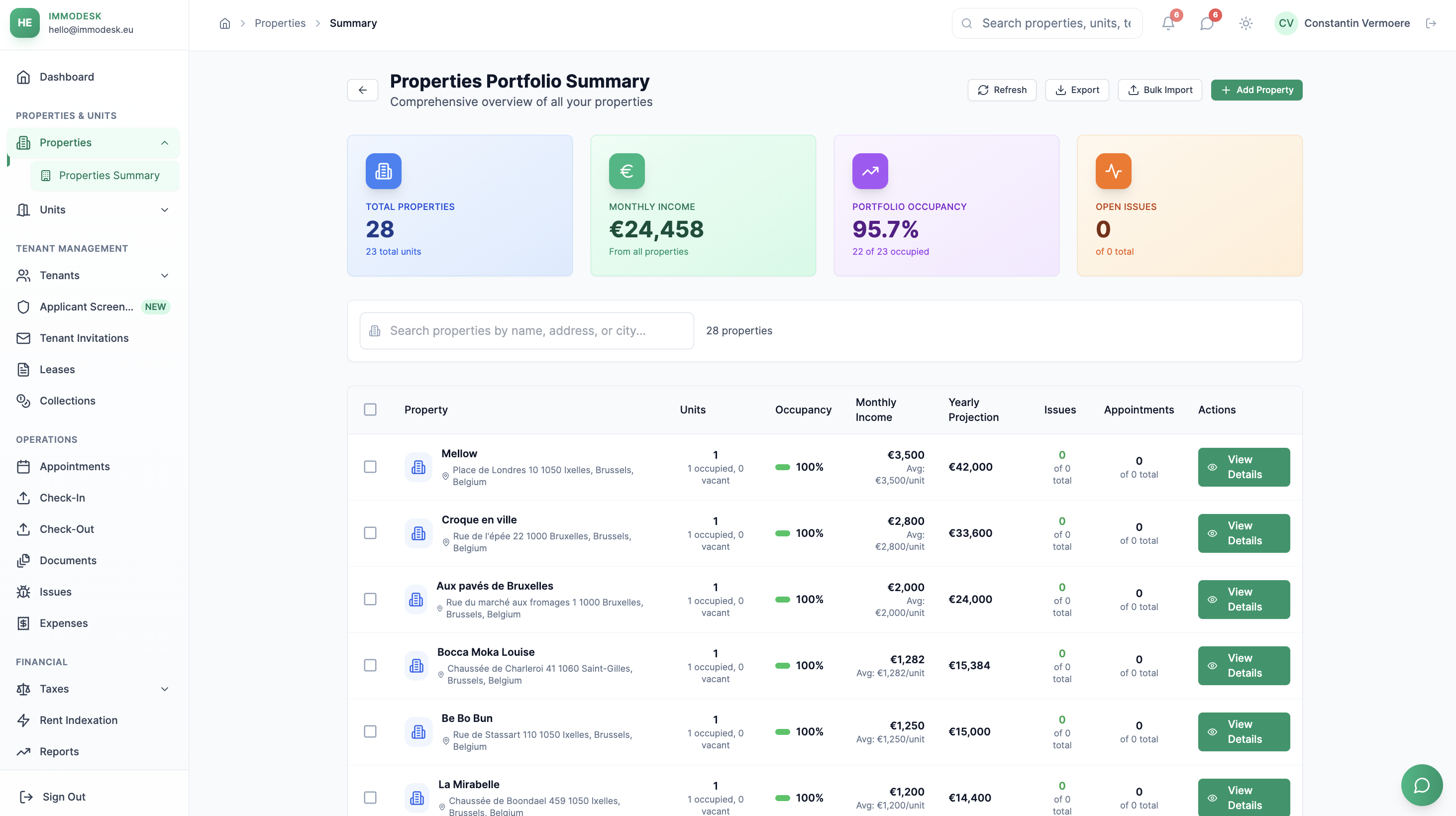 Real-time portfolio dashboard