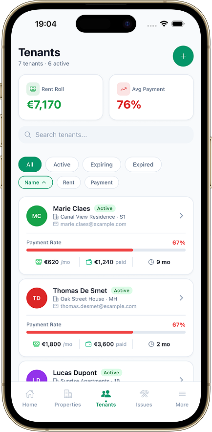 Tenants list